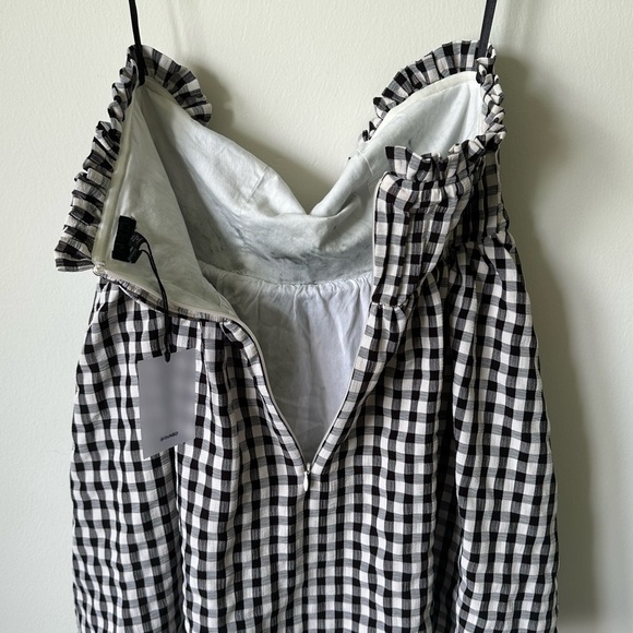 NWT NBD Tiffany Black & White Gingham Strapless Mini Dress Size XS - Picture 4 of 6